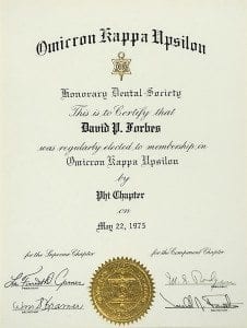 Omicron Kappa Upsilon Honorary Scholastic Dental Society